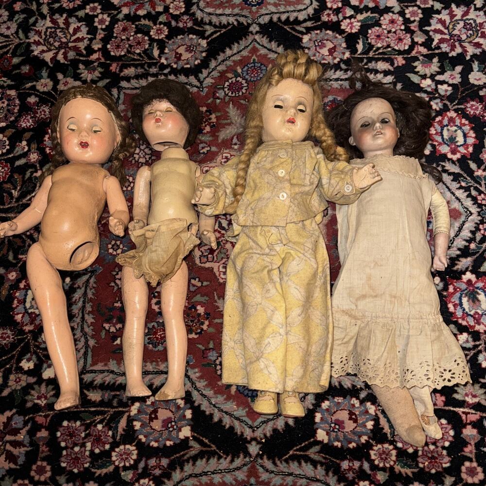 Lot Of Antique German Project Dolls, Bodies, Parts Or Repair